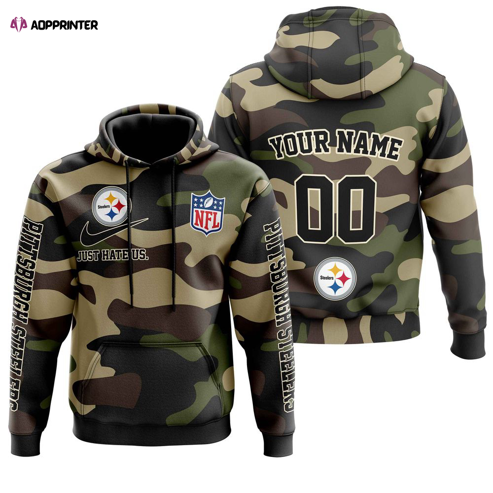 Pittsburgh Steelers Personalized Hoodie-Zip Hoodie Camo Style For Men Women