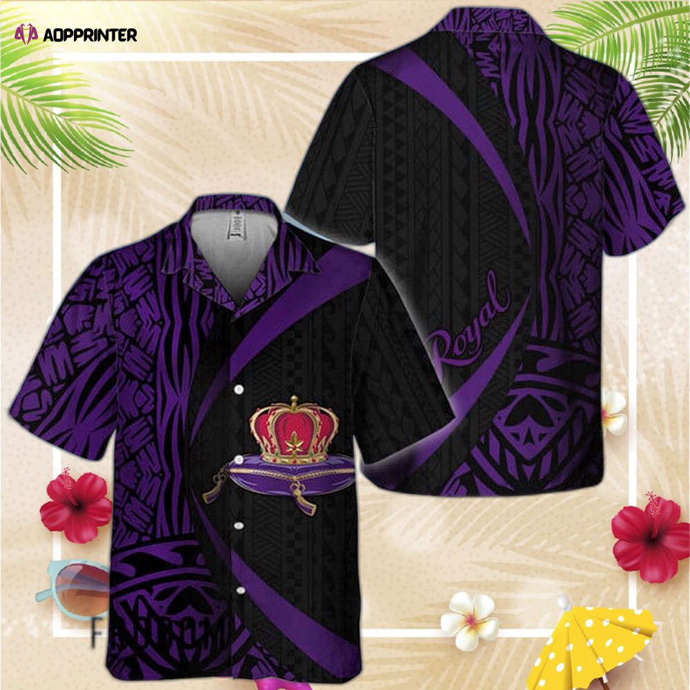 Polynesian Samoan Crown Royal Hawaiian Shirt For Men Women