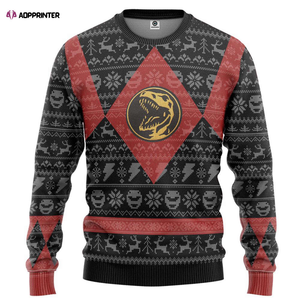 Power Ranger Mighty Morphin Red Power Ranger Ugly Christmas Limited Edition Custom  Ugly Sweater, Gift For Men And Women