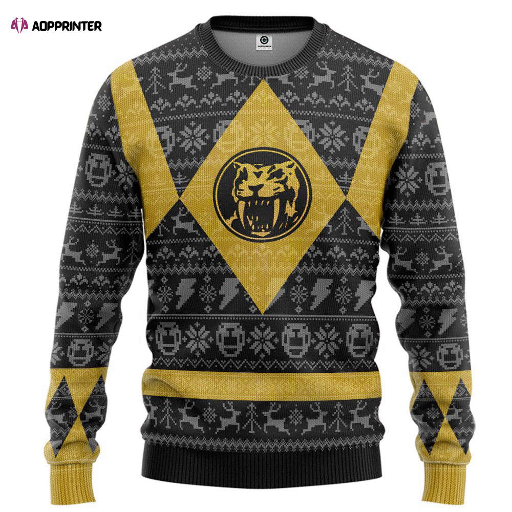 Power Ranger Mighty Morphin Yellow Ranger Ugly Christmas Limited Edition Custom  Ugly Sweater, Gift For Men And Women