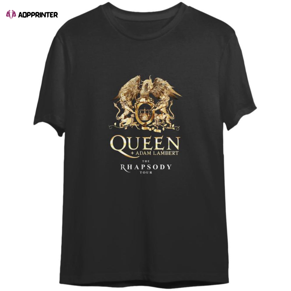 Queen Adam Lambert The Rhapsody Tour 2023 T-Shirt, Queen Rock Band Tour For Men Women
