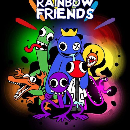 Rainbow Friends vs Huggy Wuggy Hug it Out Colors Premium Matte Vertical Poster – Gift For Home Decoration