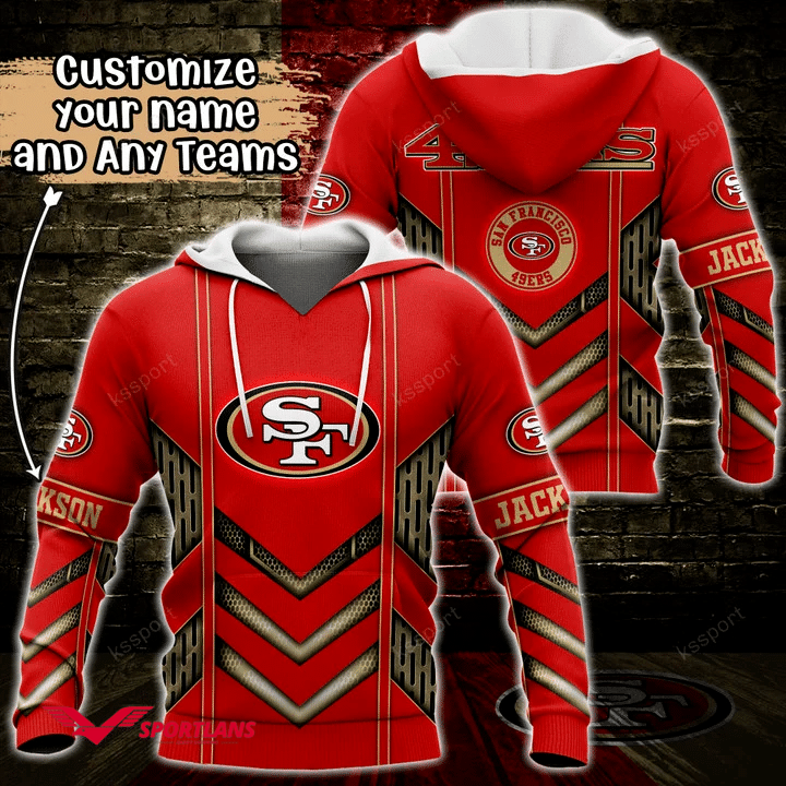 San Francisco 49ers NFL Custom Name 3D Hoodie, Best Gift For Men And Women