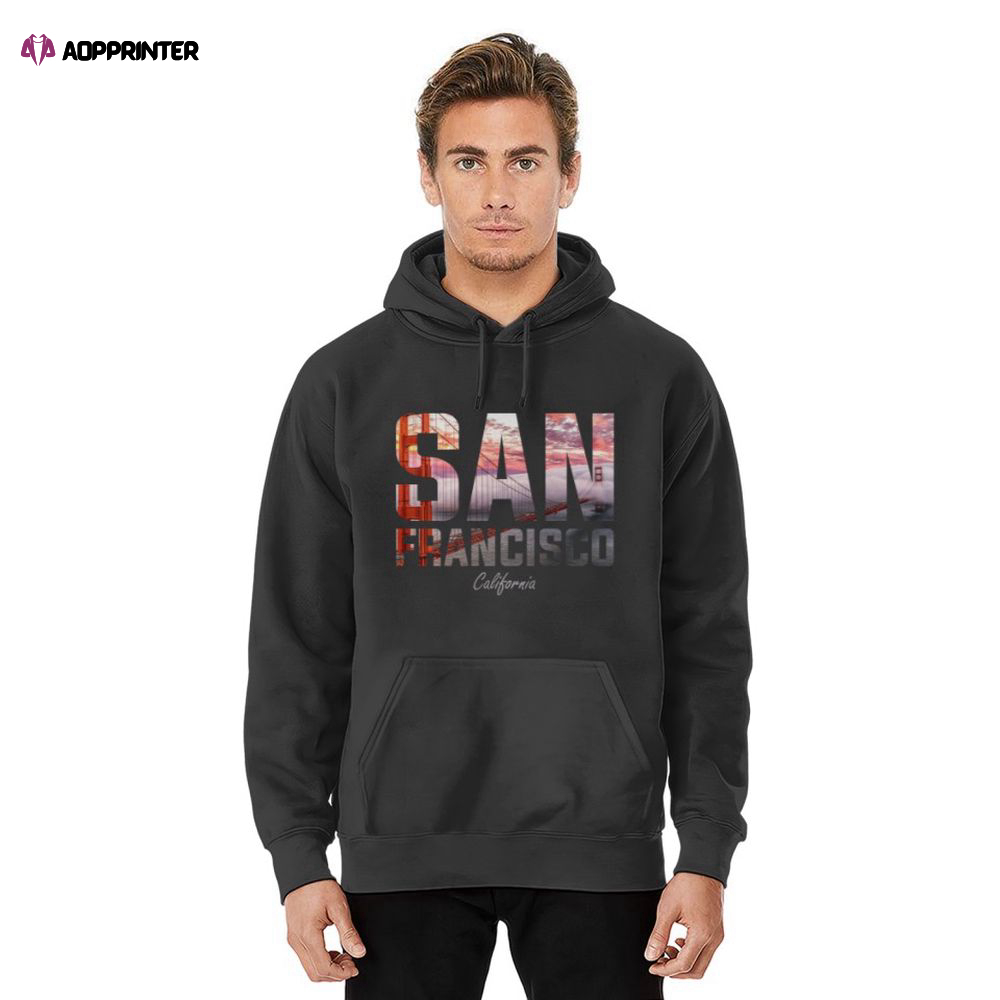 San Francisco Bay Golden Gate Bridge Skyscape Gift Idea Pullover Hoodie, Gift For Men And Women