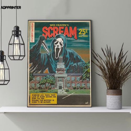 Scream Ghostface Poster, Ghostface Vintage Poster, Gift For Decoration