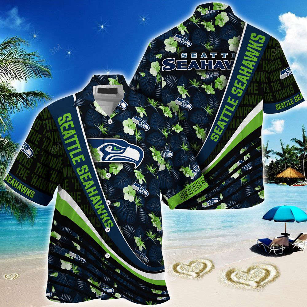 Seattle Seahawks NFL-Summer Hawaii Shirt With Tropical Flower Pattern  For Men And Women