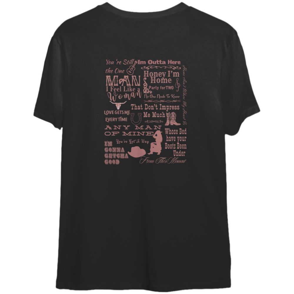 Shania Twain Concert Shirt | Shania Twain Tracklist Shirt