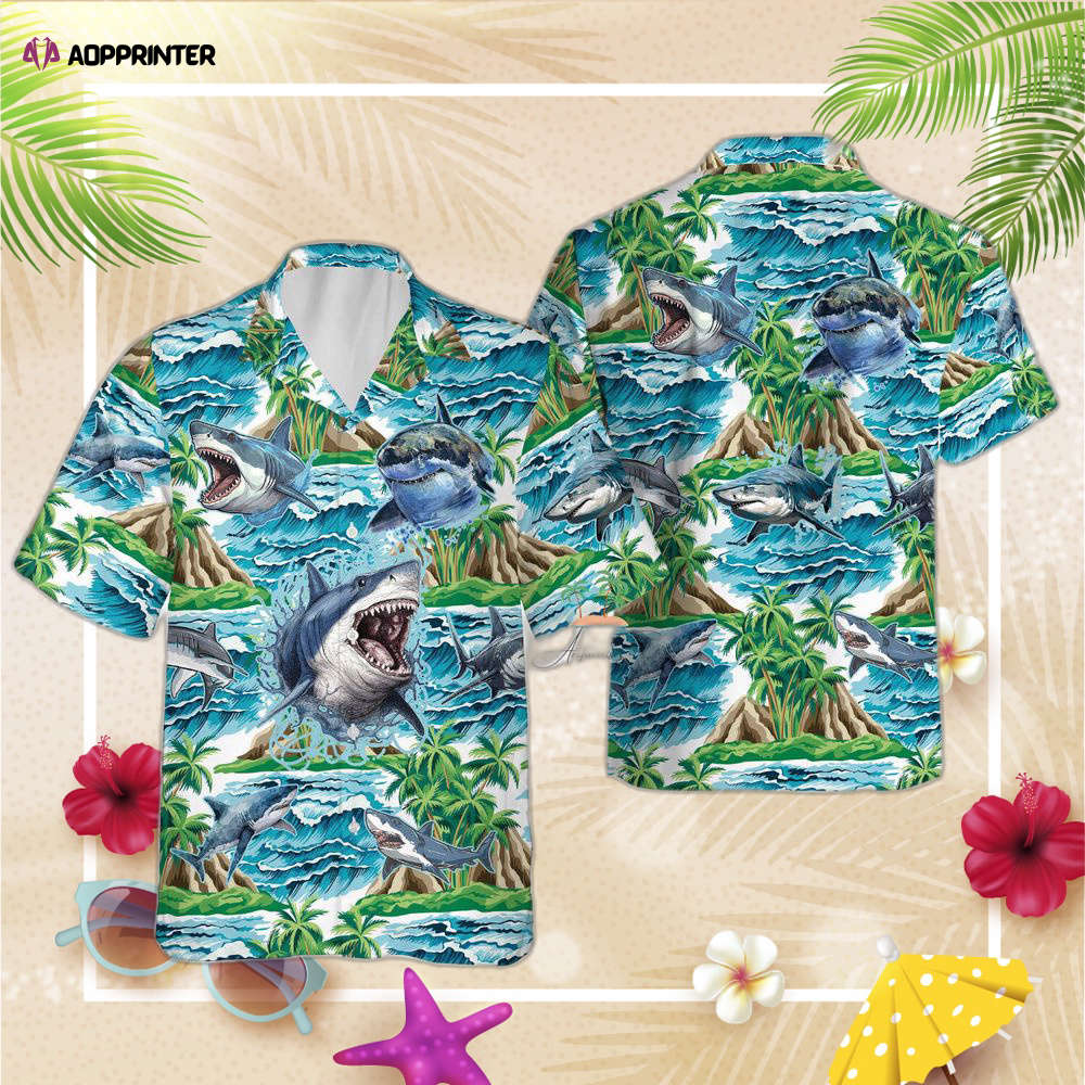 Shark Hawaiian Shirt, Gift For Men And Women, Beach Party Shark Aloha Hawaii Shirt