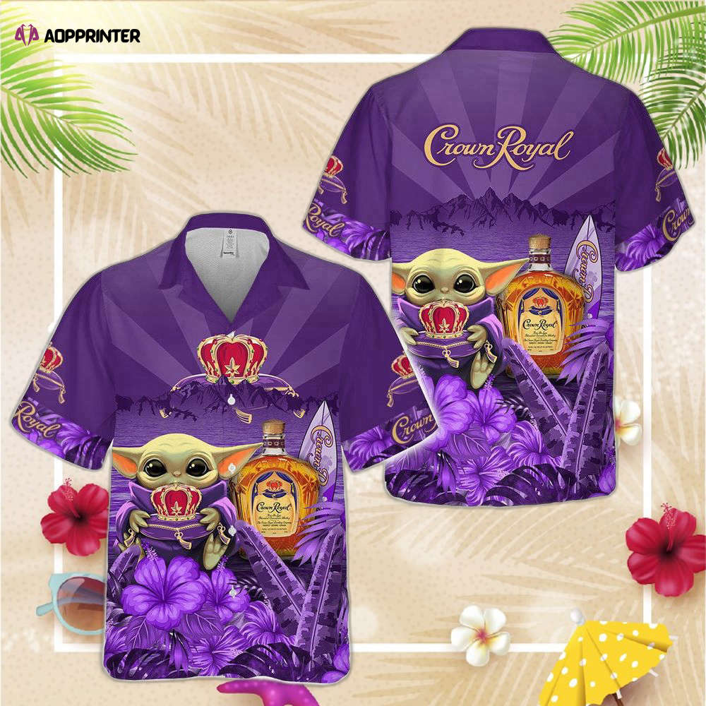 Star Wars Baby Yoda Holding Crown Royal Hawaiian Shirt For Men And Women