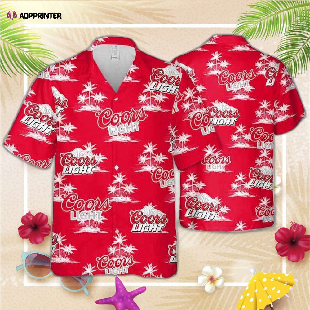 Summer Vibes Coors Light Beer Coconut Island Pattern Hawaiian Shirt For Men And Women