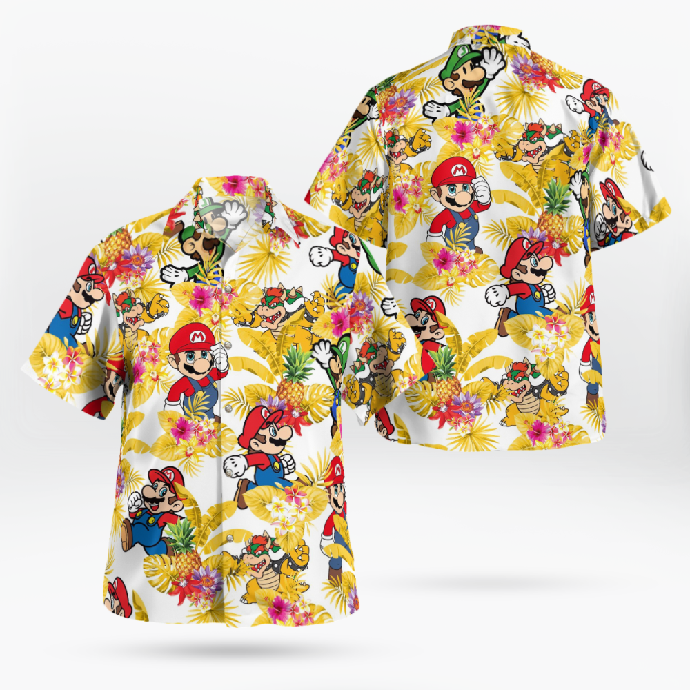 Super Mario Fashion Hawaiian Shirt, Gift For Men Women