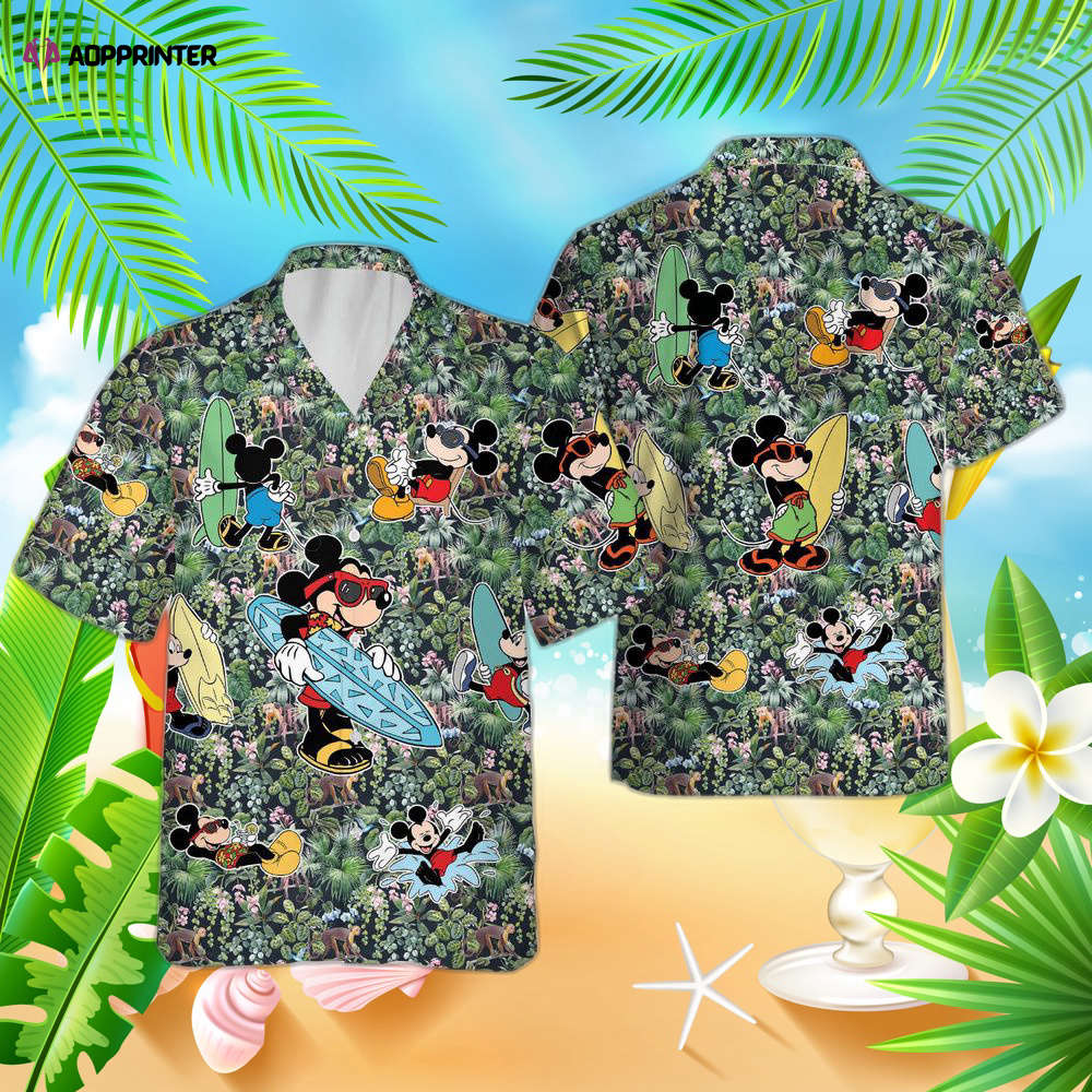 Mickey and Friends Christmas Hawaiian Shirt, Green Disney Hawaiian Shirt