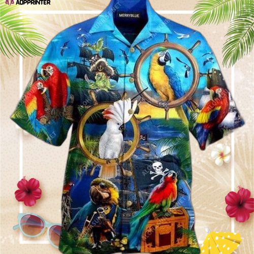 Talk Like A Pirate, Play Like A Parrot Unisex Hawaiian Shirt, Gift For Men And Women