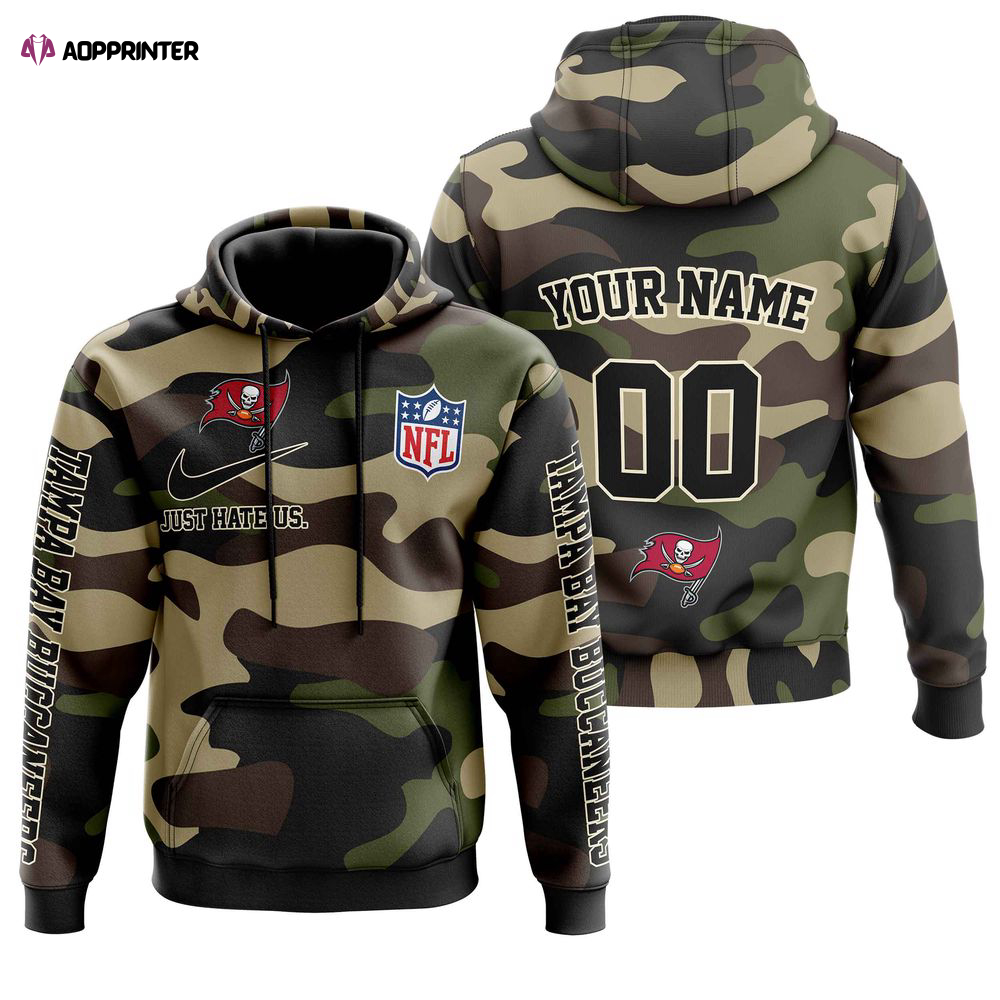 Tampa Bay Buccaneers Personalized Hoodie-Zip Hoodie Camo Style