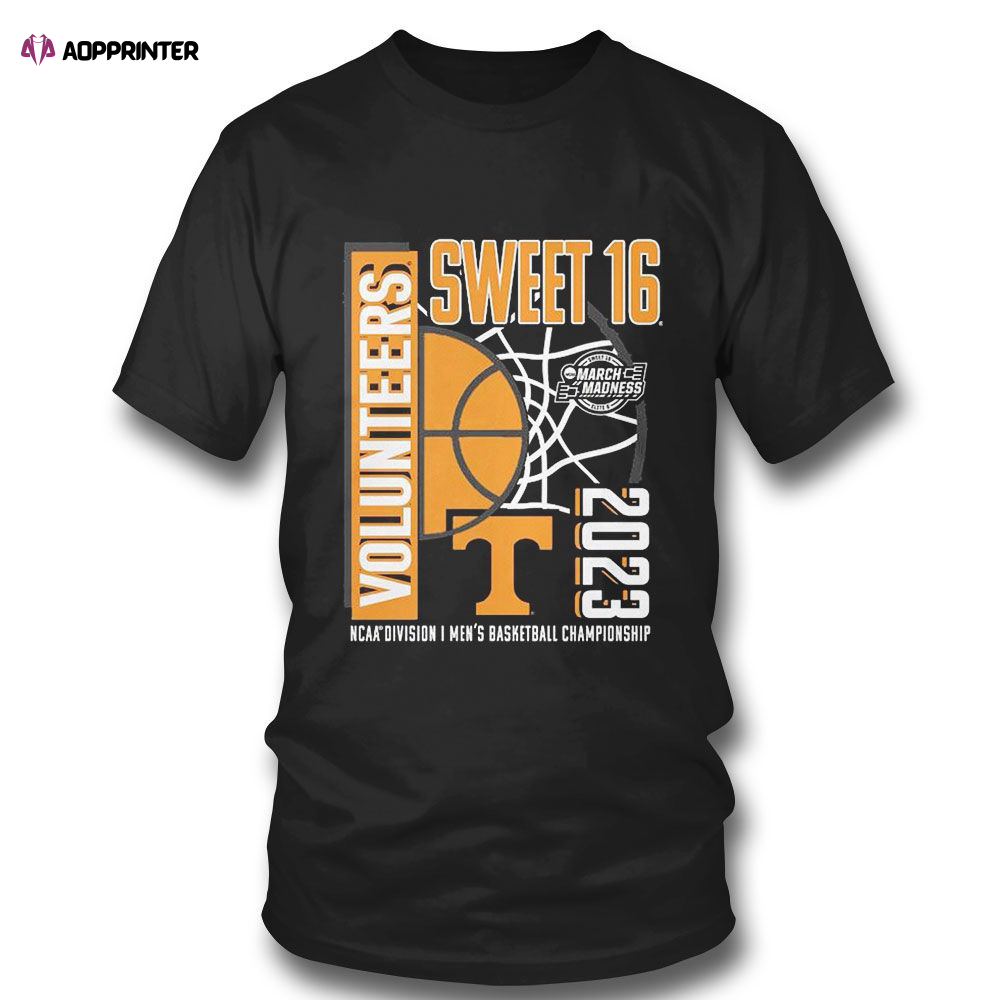 Tennessee Volunteers 2023 Ncaa Mens Basketball Tournament March Madness Sweet 16 T-shirt For Fans