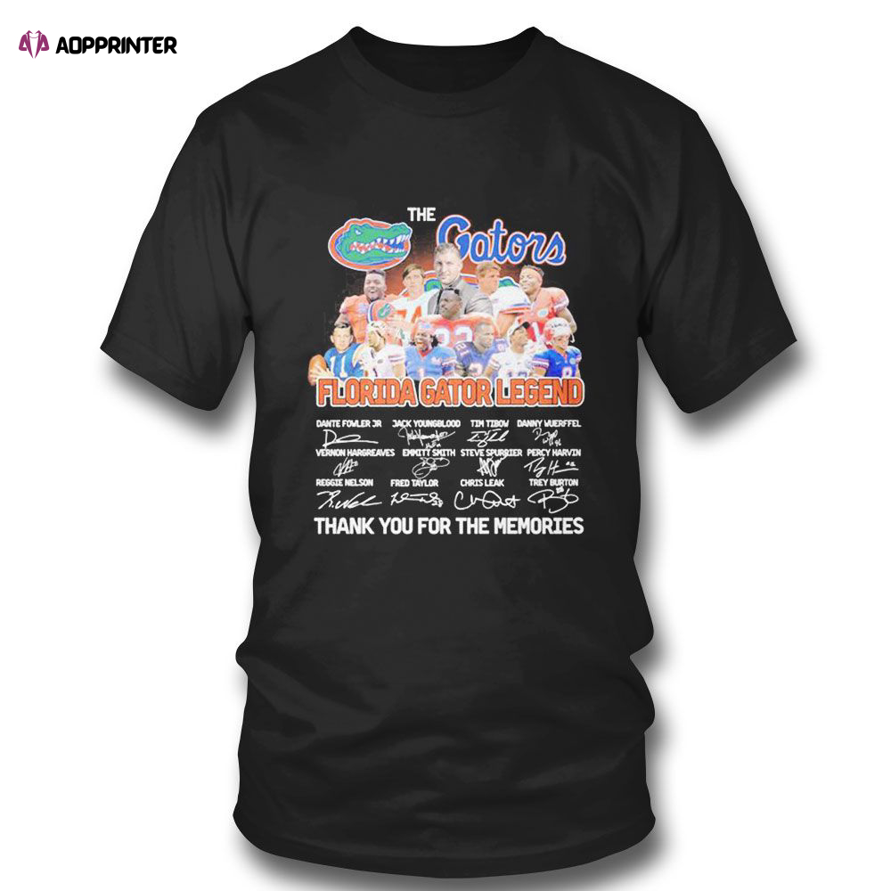 The Gators Florida Gator Legends Teams Thank You For The Memories Signature T-shirt For Fans