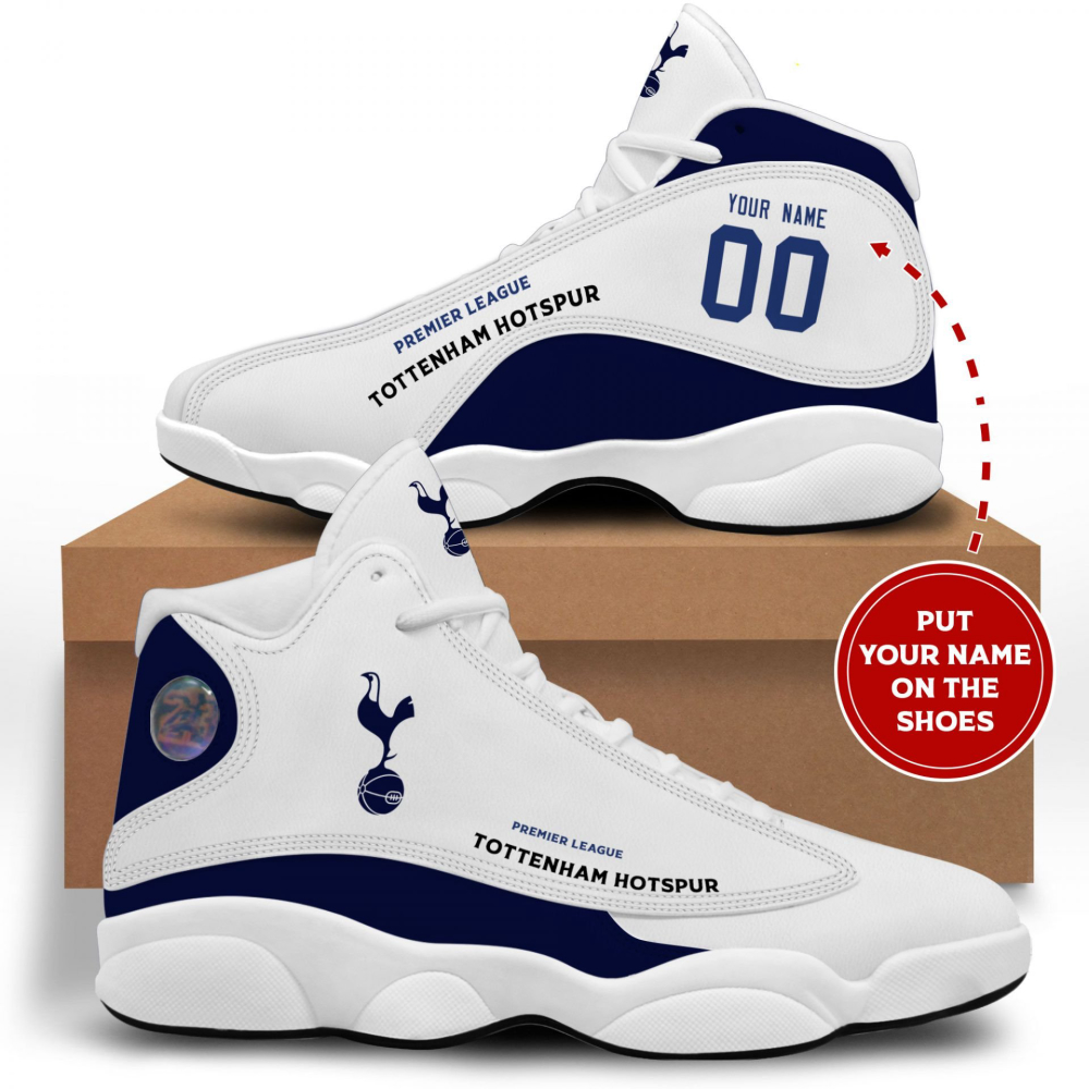 Tottenham Hotspur FC Custom Name Number White Air Jordan 13 Shoes For Men Women