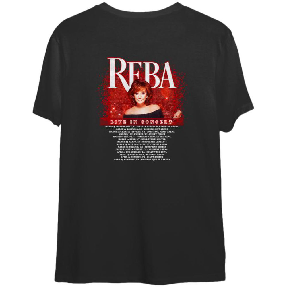 Tour 2023 – Reba Live In Concert w Clark Fall Tour Double Sided T-Shirt For Men And Women