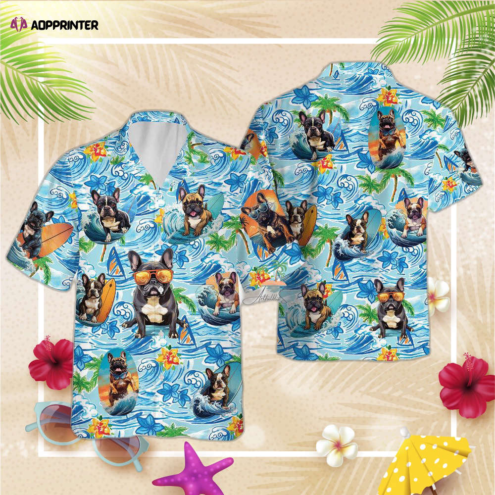 Tropical Flowers Bulldog Hawaiian Shirt, Gift For Men And Women