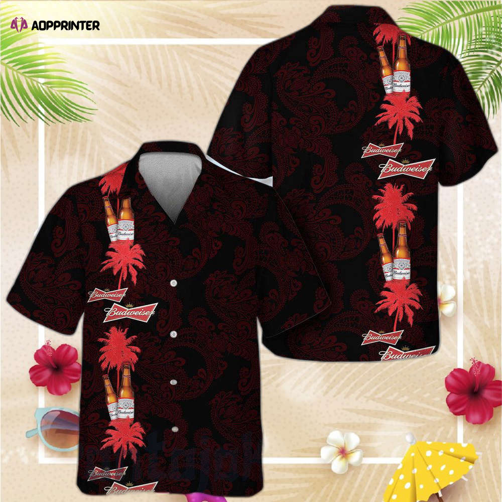 Tropical Palm Mandala Budweiser Hawaiian Shirt For Men Women