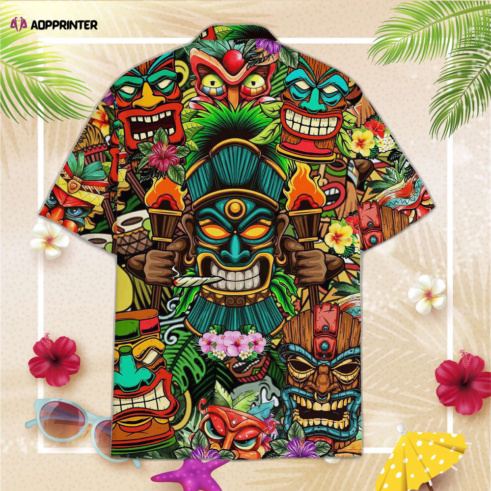 Tropical Tiki Head Hawaiian Shirt, Gift For Men And Women