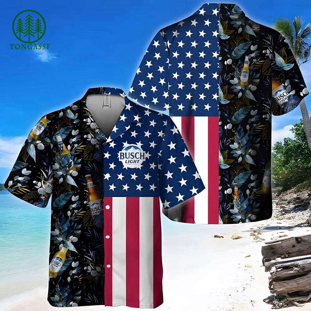 US Flag Busch Light Beer Hawaiian Shirt For Men And Women