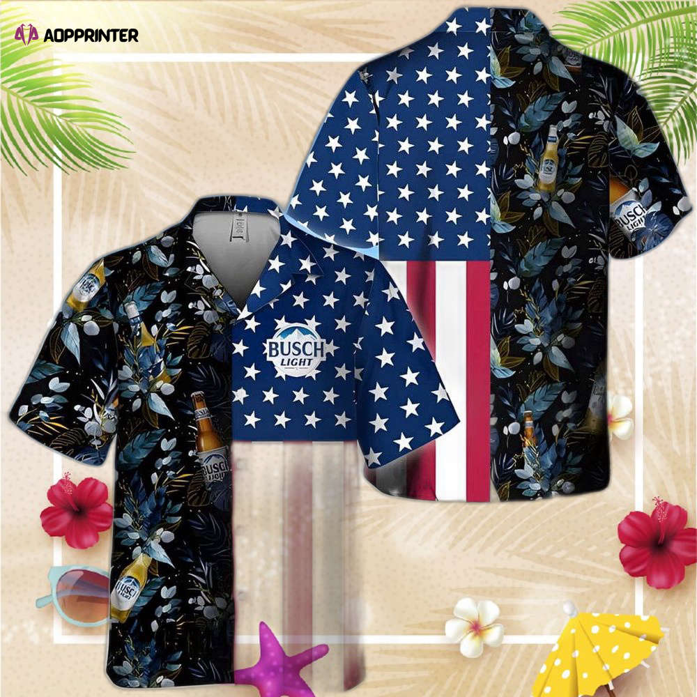 US Flag Busch Light Beer Hawaiian Shirt For Men And Women
