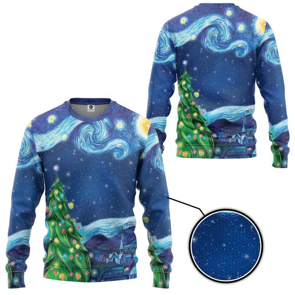 Van Gogh Starry Night Custom Ugly Christmas Sweater