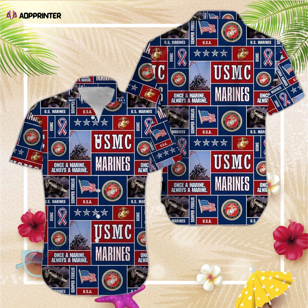 Veteran Usmc Once A Marine Always A Marine Hawaiian Shirt, Gift For Men And Women