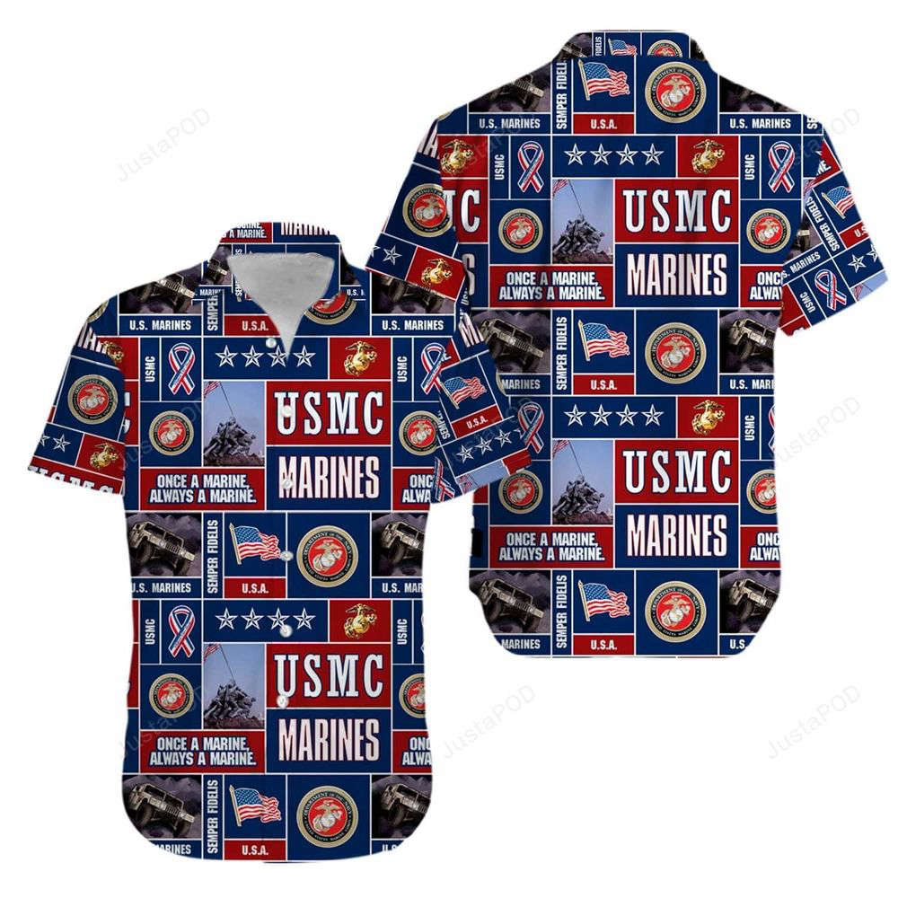 Veteran Usmc Once A Marine Always A Marine Hawaiian Shirt, Gift For Men And Women