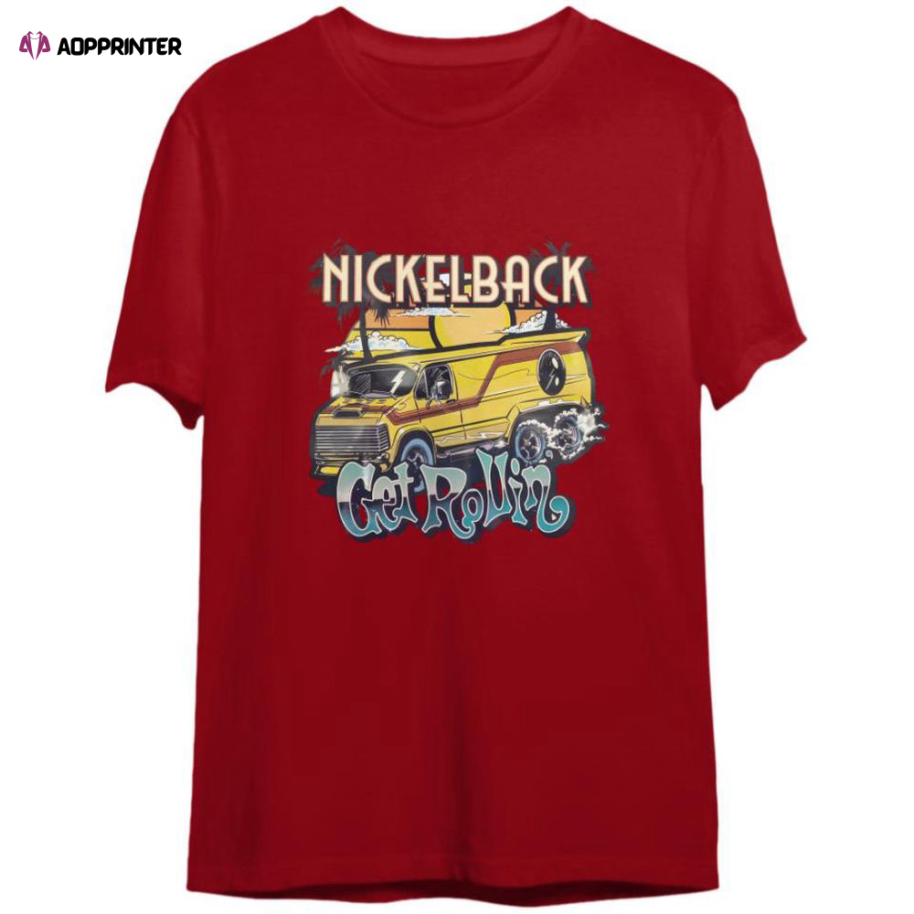 Vintage Nickleback Band Merch Tour 2023 Shirt For Men Women, Nickleback Get Rollin Album 2023 Shirt