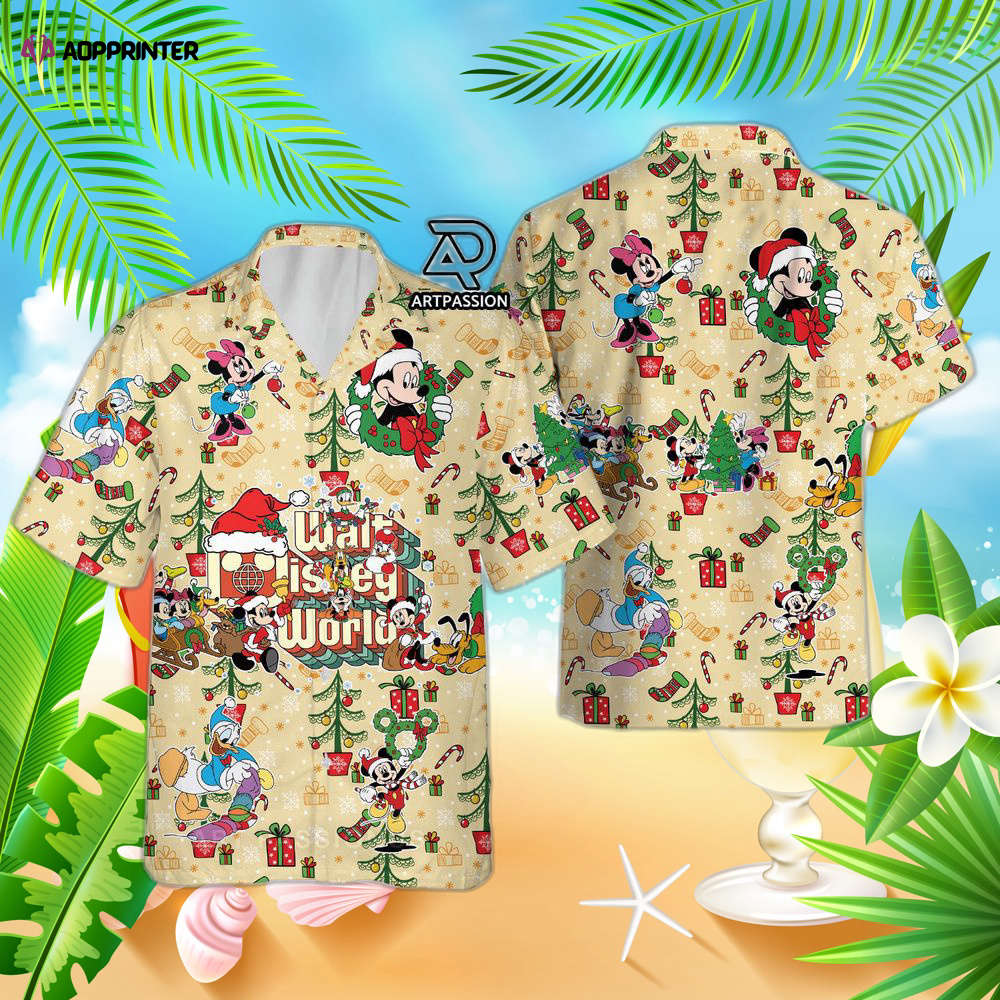 Santa Mickey Hawaiian Shirt, For Men Women, Red Disney Hawaiian Shirts