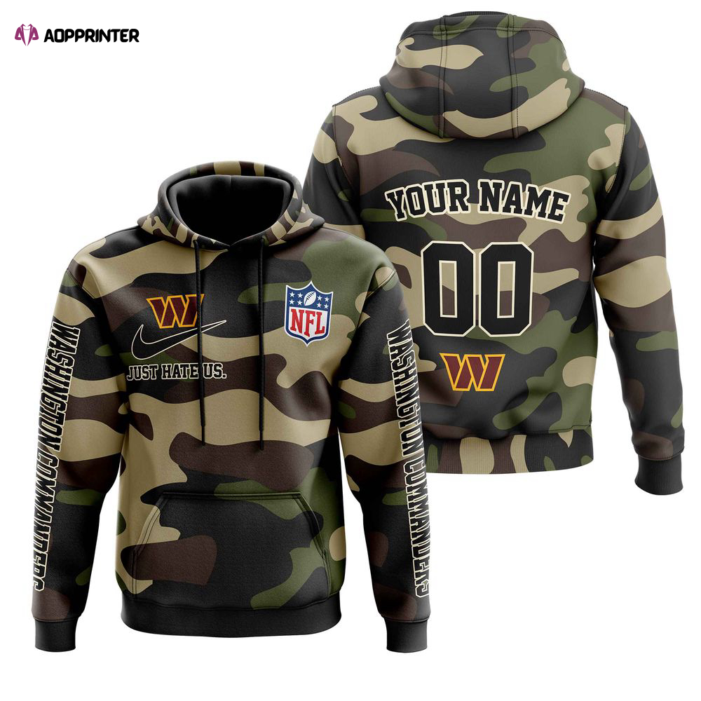 Washington Commanders Personalized Hoodie-Zip Hoodie Camo Style For Men Women