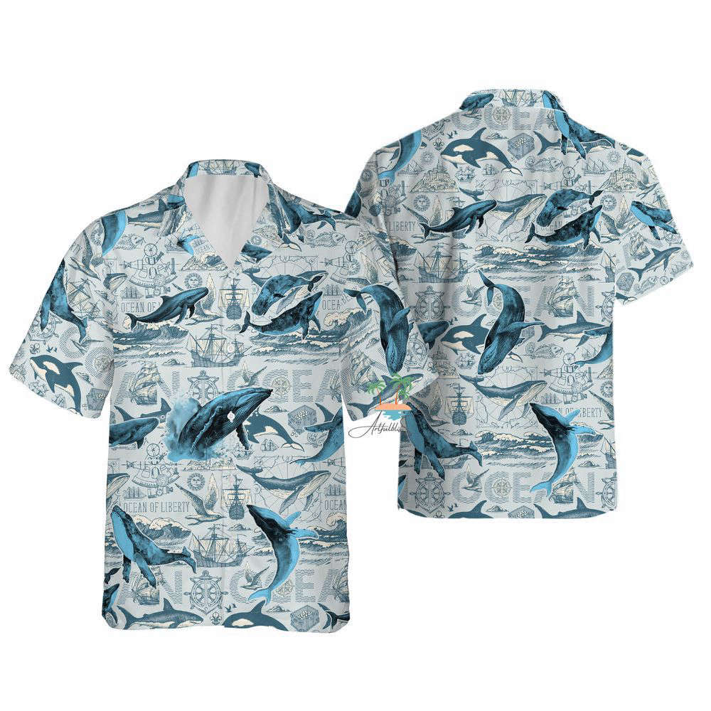 Whale Shark Hawaiian Shirt, Gift For Men And Women, Ocean Life Lover Hawaii Shirt