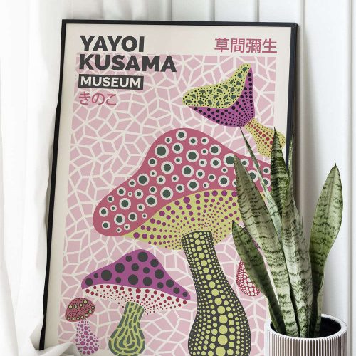 Yayoi Kusama, Mushroom print, Yayoi Kusama Poster, Best Gift For Home Decoration