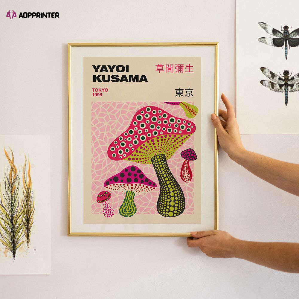 Yayoi Kusama Poster Mushroom Collection, Museum Exhibition Poster Yayoi Kusama Wall Art