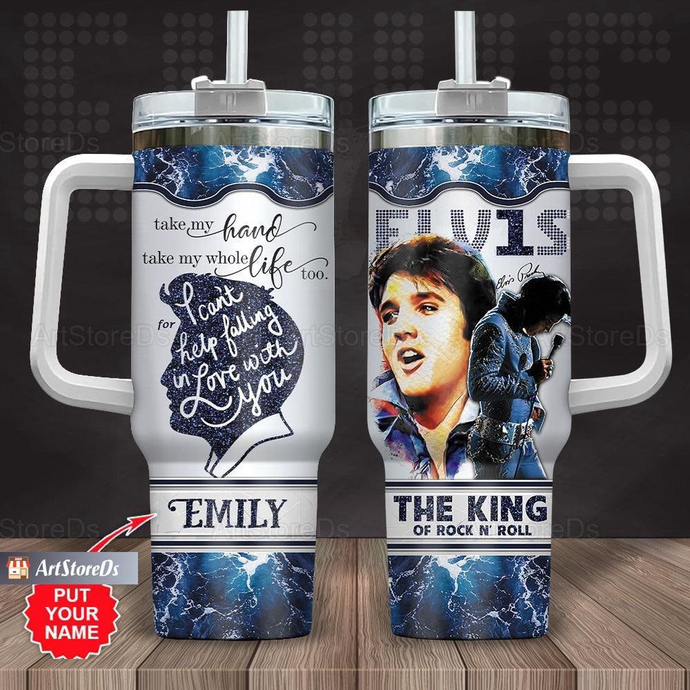 Elvis Presley Tumbler 40oz – Custom Coffee Cup & Stainless King Tumbler