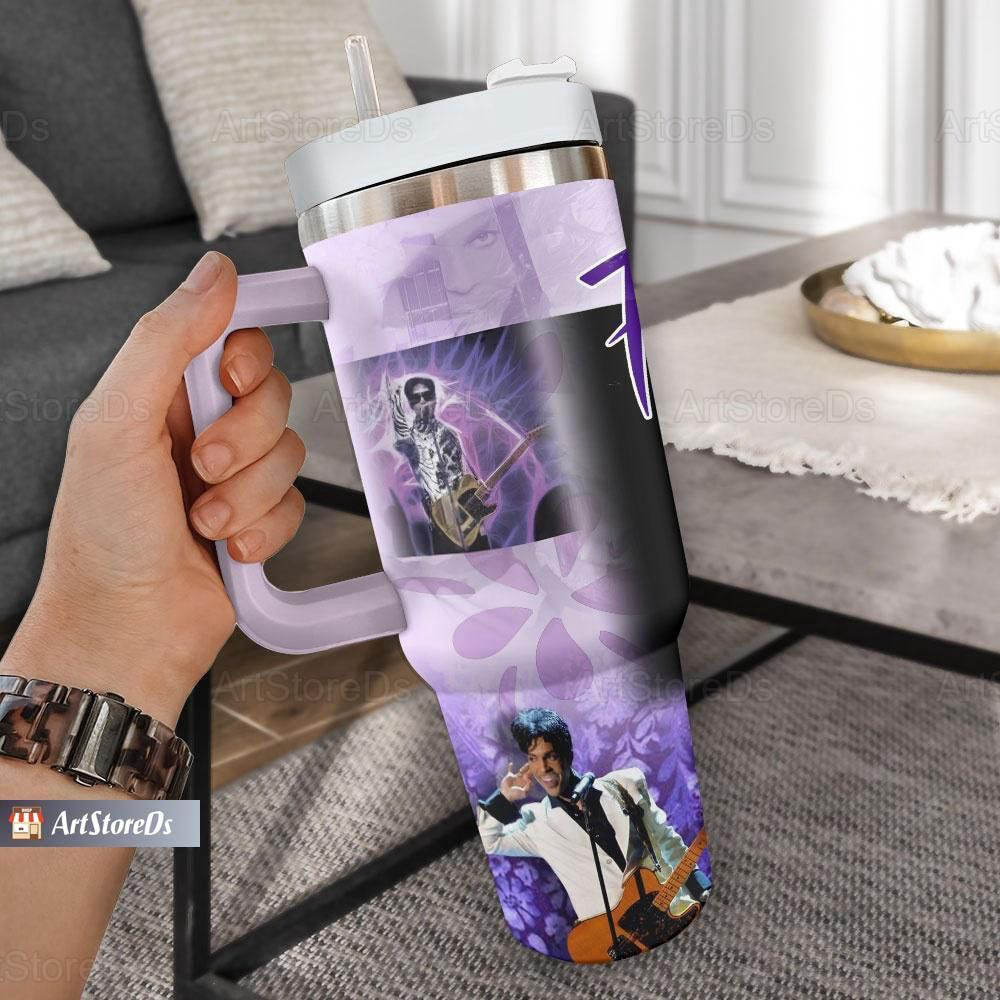 Prince Purple Tumbler 40oz – Stylish Stainless Coffee Tumbler with Straw