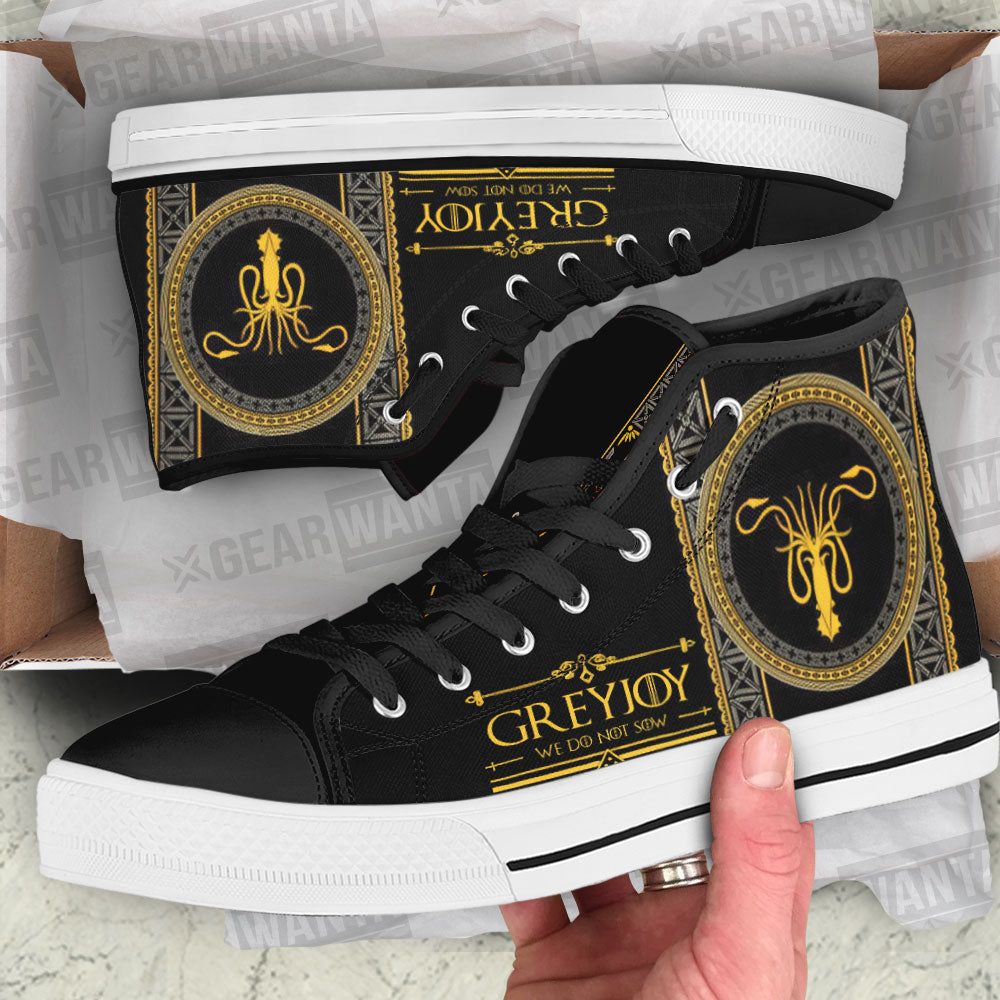 Greyjoy Game Of Thrones High Top Canvas Shoes Custom For Fans