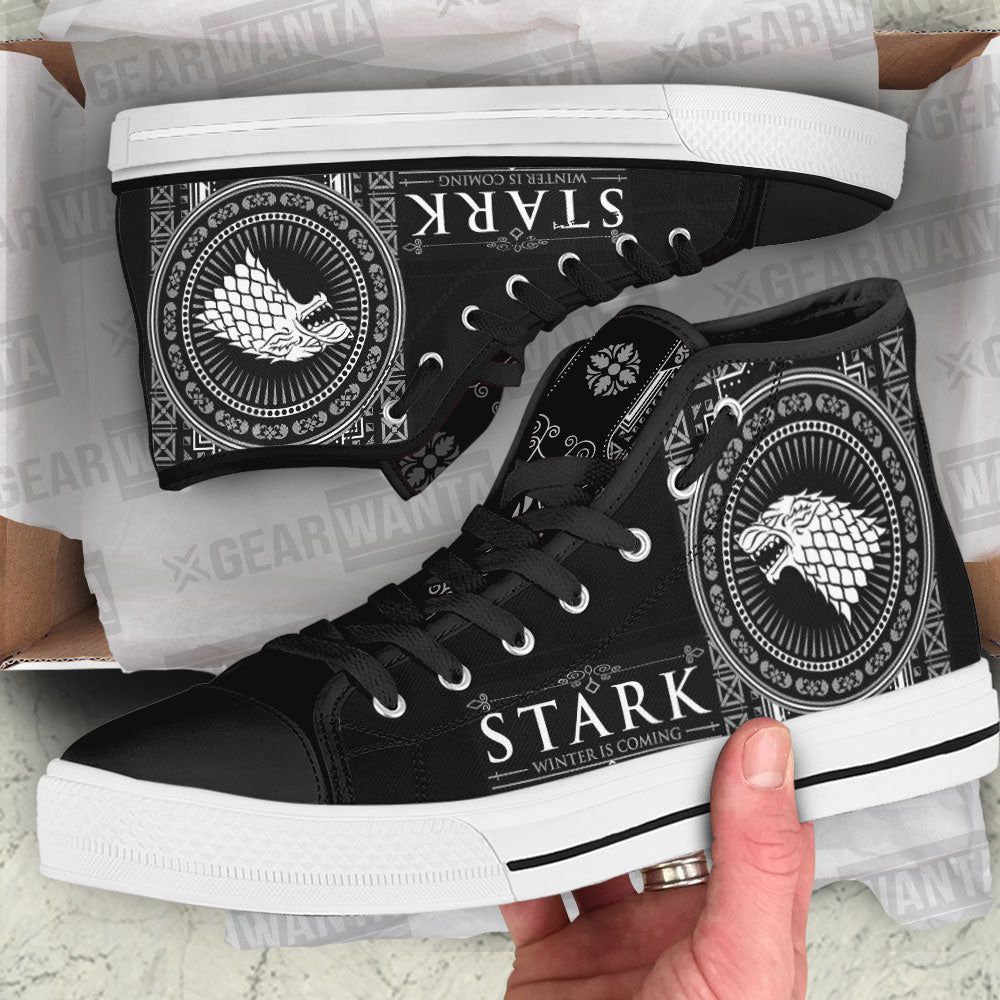 Stark Game Of Thrones High Top Canvas Shoes Custom For Fans