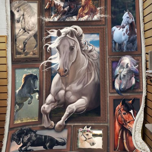 3D Horse Blanket, Gift For Son, Gift For Daughter, Gift For Horse Lover Fleece Blanket