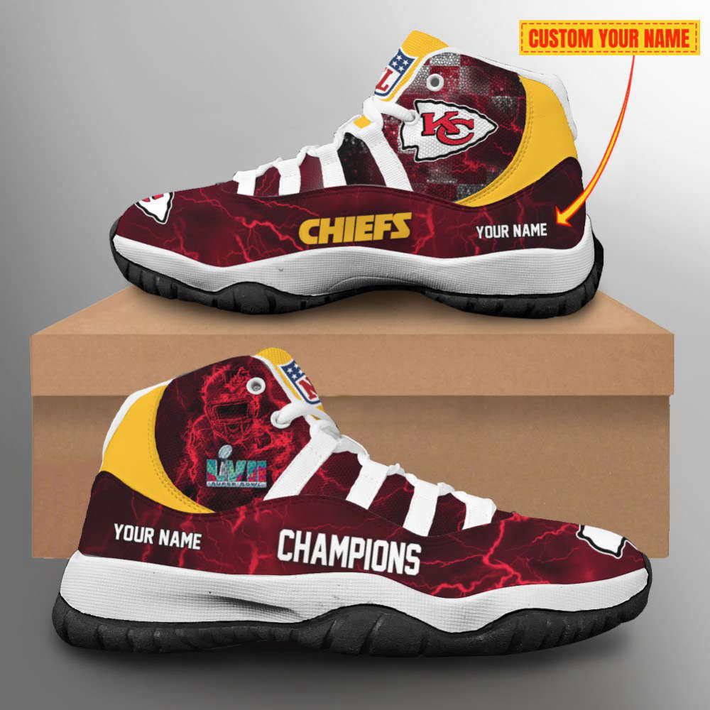 6 Kansas City Chiefs Personalzied Super Bowl Champions Shoes Air Jordan 1 Sneakers High Top For Fans