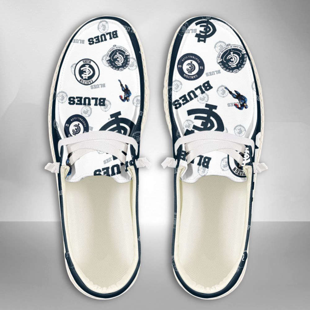 AFL Carlton Blues Hey Dude Shoes Wally Lace Up Loafers Moccasin Slippers Gift for Fans