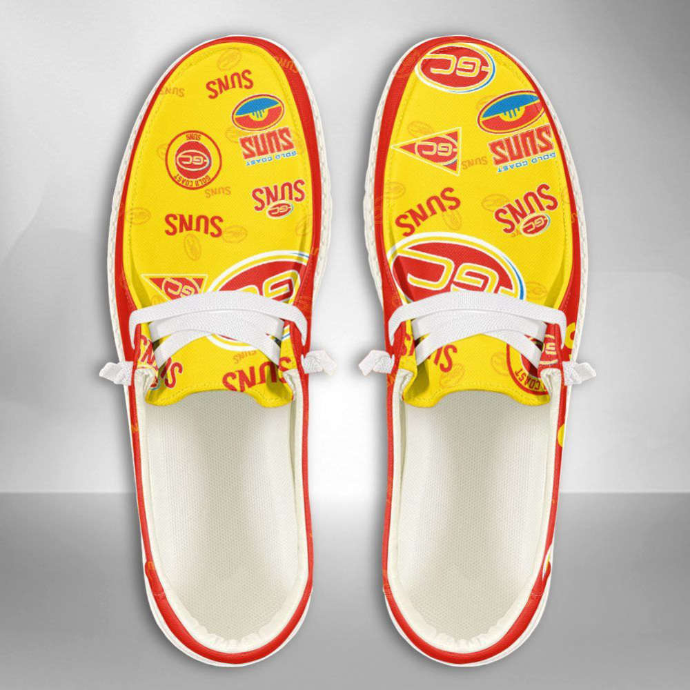 AFL Gold Coast Suns Hey Dude Shoes Wally Lace Up Loafers Moccasin Slippers Fan Gifts