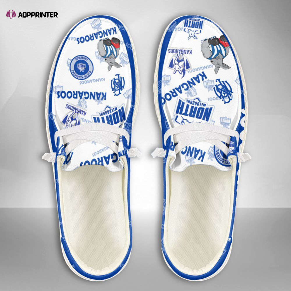 AFL North Melbourne Kangaroos Hey Dude Shoes Wally Lace Up Loafers Moccasin Slippers