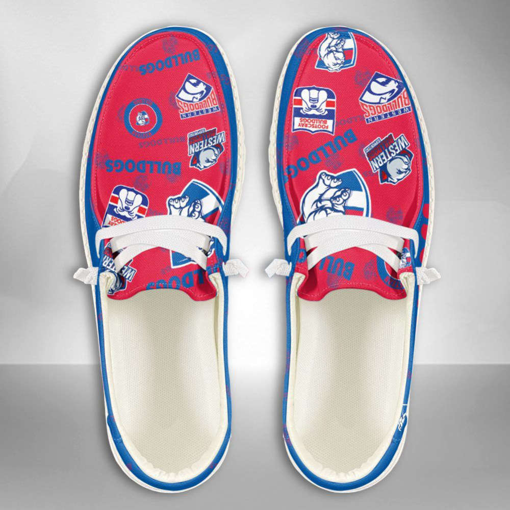 AFL Western Bulldogs Hey Dude Shoes Wally Lace Up Loafers Moccasin Slippers