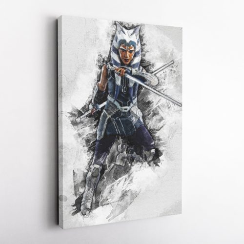 Ahsoka Tano The Clone Wars Star Wars Hero Canvas Unique Design Wall Art Print Hand Made Ready to Hang Custom Design