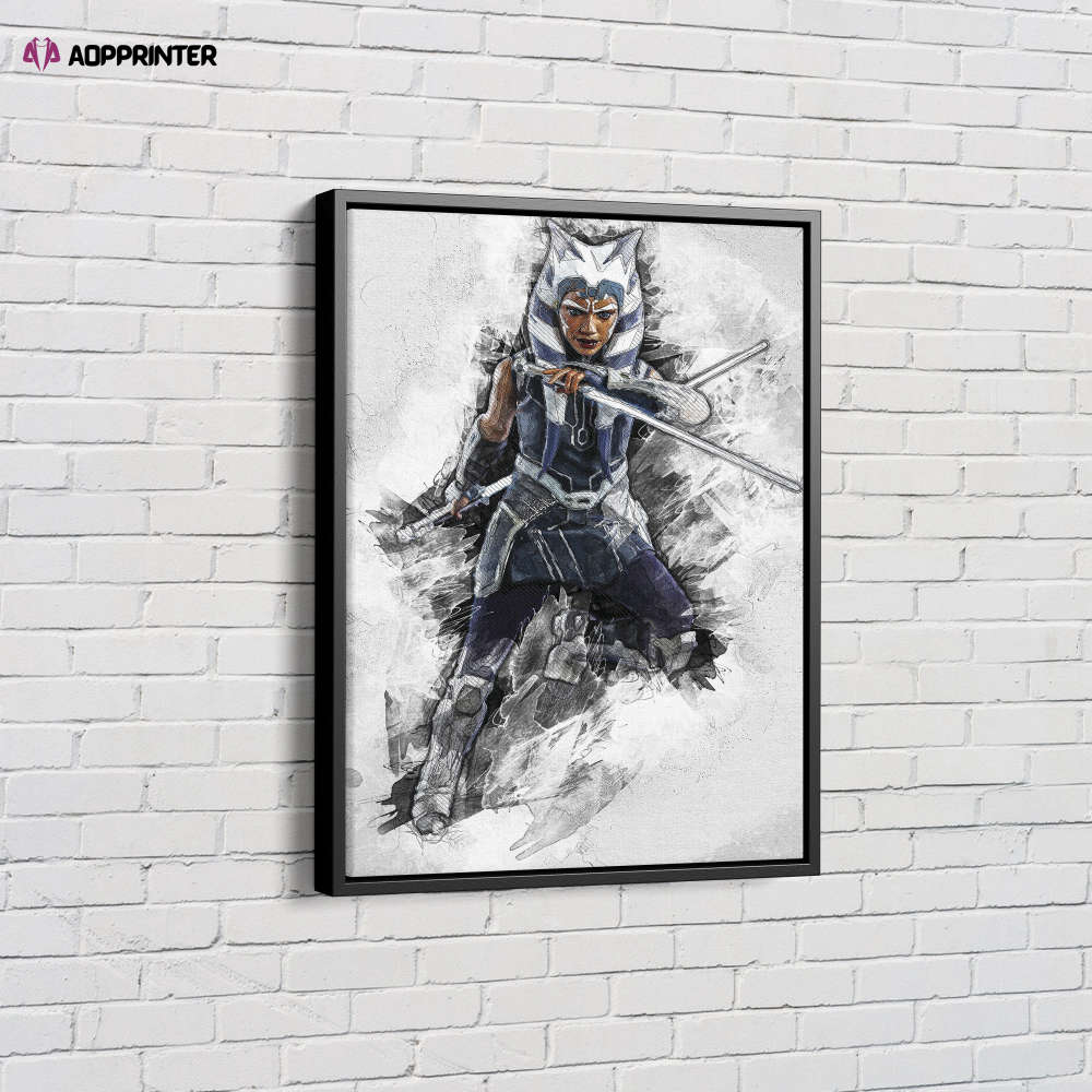 Ahsoka Tano The Clone Wars Star Wars Hero Canvas Unique Design Wall Art Print Hand Made Ready to Hang Custom Design