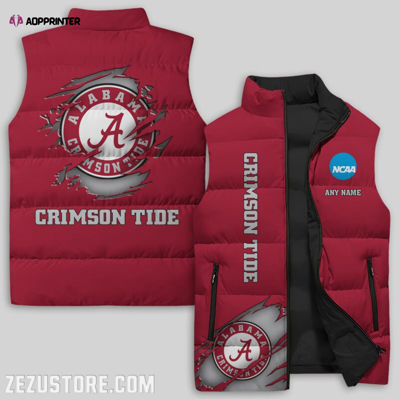 Alabama Crimson Tide NCAA Sleeveless Puffer Jacket Custom For Fans Gifts