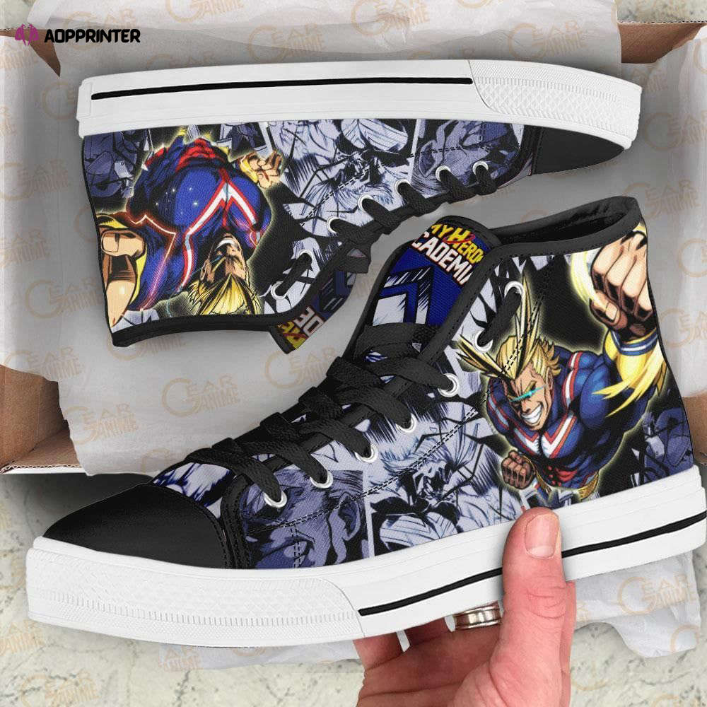 All Might High Top Shoes Custom My Hero Academia Anime For Fans